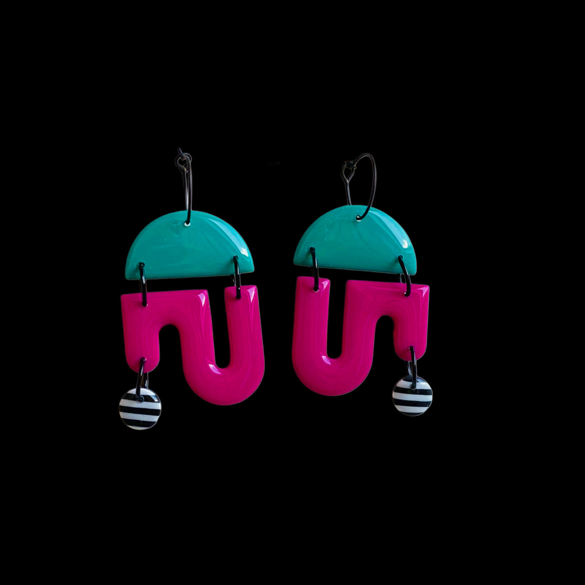 Floating House (raspberry pink and green)