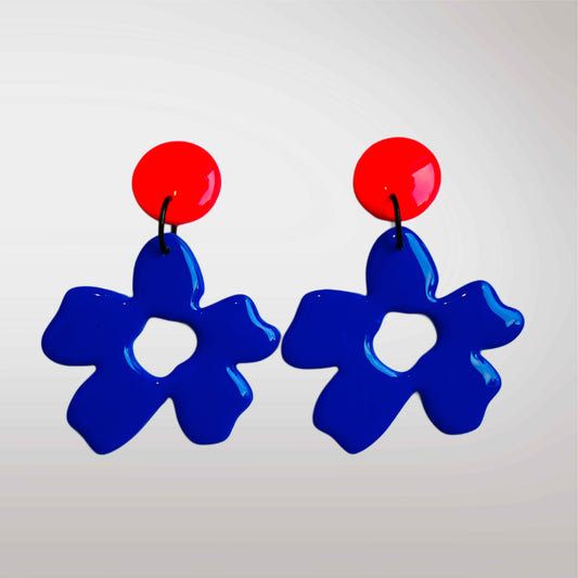 Flower (blue with neon pink)