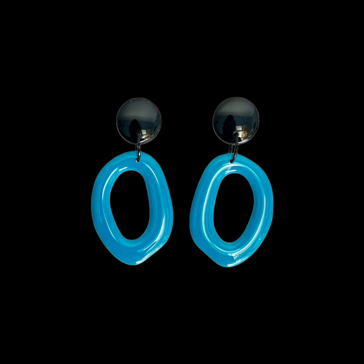 Ring earring ( dark deep green and black