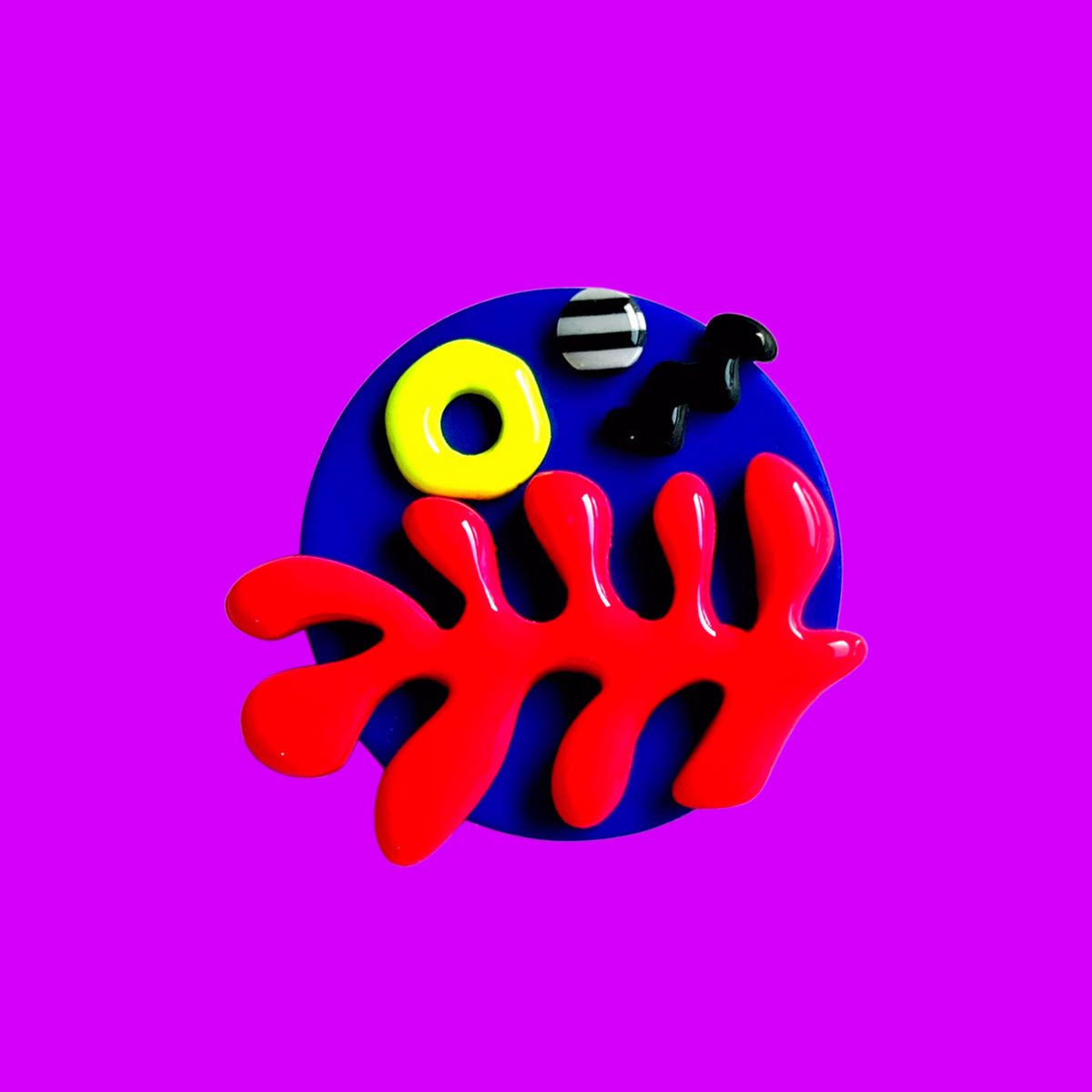 Unique Brooch-under the water(Blue , Neon pink,,,,)