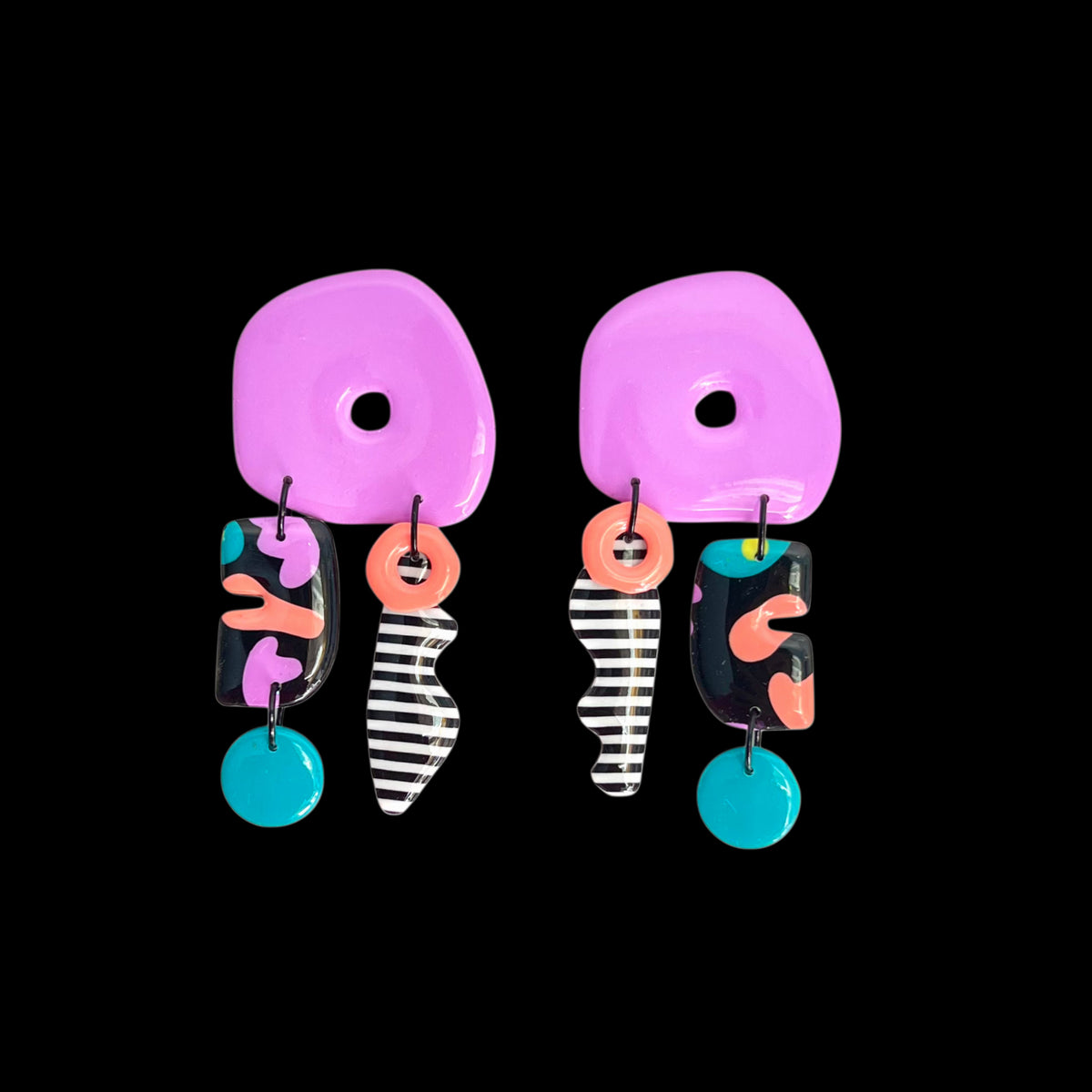 Unique dangly earring-microorganism